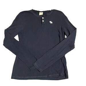 Abercrombie Kids‎ Navy Blue Long Sleeve Top Lightweight Size XL Preppy Uniform